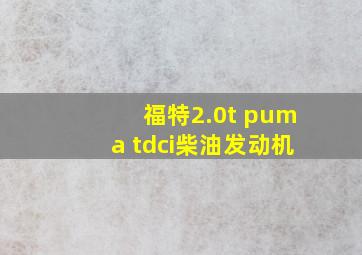 福特2.0t puma tdci柴油发动机